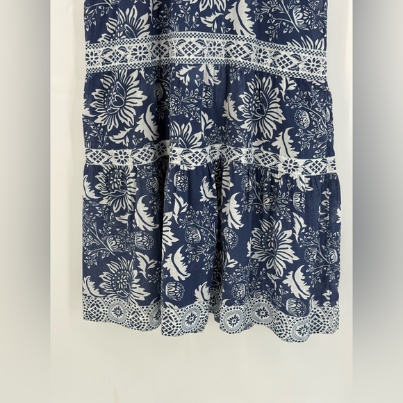 La Plague Palmetto Maxi-Floral Dot Dress Boho Sleeveless Sundress Size Large - Picture 16 of 16